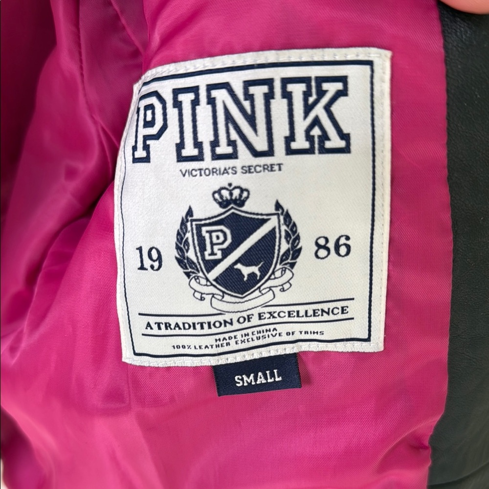 VS PINK Black Leather Jacket - Picture 5 of 7